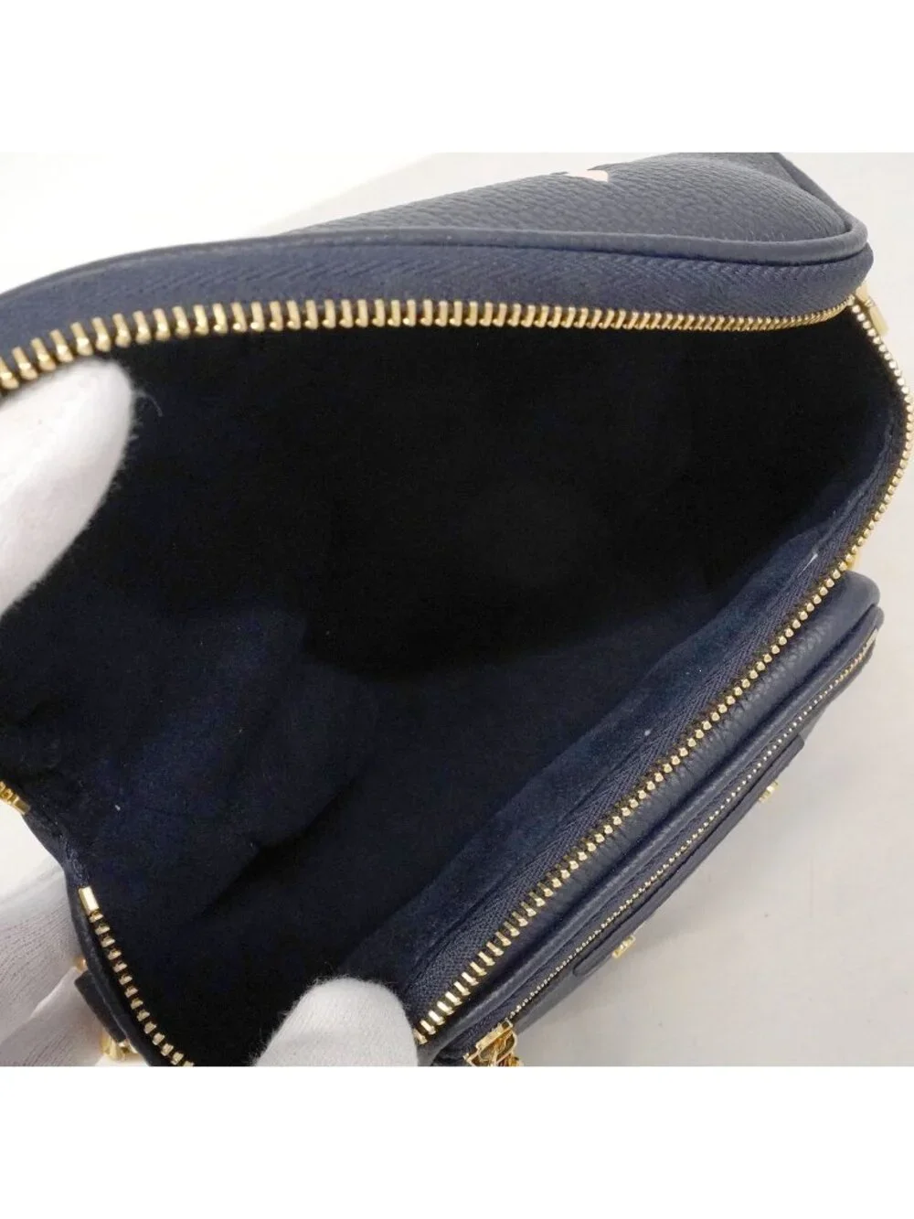 Louis Vuitton Shoulder Bag Monogram Empreinte Bicolor Mini Navy Cream